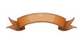 Rustic textured brown scroll banner with worn edges and stitching detail. vector design Generative AI Royalty Free Stock Photo