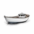 Hand Drawn Boat Illustration In Rustic Realism Style