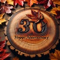 Rustic 30th Anniversary Celebration Wooden Plaque