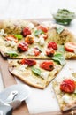 Rustic thin crust pizza