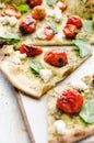 Rustic thin crust pizza