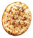 Rustic Thin Crust Pizza on White Background