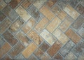 Rustic tile floor made of bricks. Old style effect for interiors. Royalty Free Stock Photo