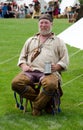 Rustic trapper at a festival