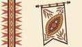 Rustic Tribal Banner with Abstract Central Design, Ethnic Art, vector design Generative AI Royalty Free Stock Photo