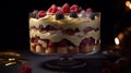 Rustic Trifle Delight: A Mouthwatering Close-up Food Photography