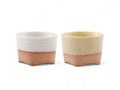 Rustic Two-Tone Speckled Ceramic Cups Royalty Free Stock Photo