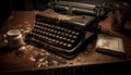 Rustic typewriter a nostalgic piece of obsolete machinery for authors generated by AI Royalty Free Stock Photo