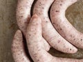 Rustic uncooked italian pork sausage Royalty Free Stock Photo