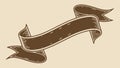 Textured Brown Ribbon Banner for Vintage Designs, vector design Generative AI Royalty Free Stock Photo