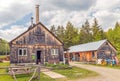 rustic Vermont maple sugar house and barn in Spring Royalty Free Stock Photo