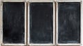 Rustic Vintage Blackboards Set of Three   Blank Chalkboard Background Royalty Free Stock Photo