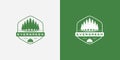 Rustic vintage evergreen, pines, spruce, cedar trees logo emblem