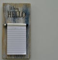 Rustic vintage fridge magnet note pad. Royalty Free Stock Photo