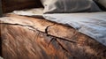 Rustic Vintage Lycra Bed With Realistic Detail - Cracked Tree Trunk Design