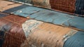 Rustic Vintage Lycra Futon With Distressed Wood And Peeling Paint