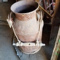 Rustic vintage milk can Royalty Free Stock Photo