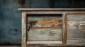 Rustic Vintage Tweed Tv Stand With Natural Grain And Peeling Paint