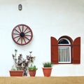 Rustic wagon wheel a wall