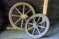 Rustic wagon wheels Royalty Free Stock Photo