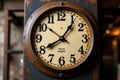 Rustic Wall Clock in a Vintage Industrial Environment Royalty Free Stock Photo