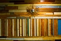 Rustic Wall Decor with Sunburst Mirror and Reclaimed Wood Planks