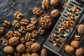 Rustic Walnut Harvest with Nutcracker for Culinary and Health Concepts Generative AI Royalty Free Stock Photo