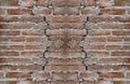Rustic weathered old brick wall with crack patches texture for background Royalty Free Stock Photo