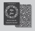 Rustic wedding invitation card set.