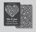 Rustic wedding invitation card set.