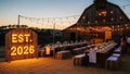 Rustic wedding reception in a barn Royalty Free Stock Photo