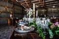 Wedding reception in an Illinois barn Royalty Free Stock Photo