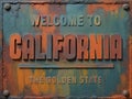 Welcome to California Rusted Street Sign Royalty Free Stock Photo