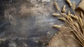 Rustic Wheat Sheaves on Textured Wood