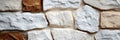 Rustic White and Beige Stone Blocks Wall with Rough Irregular Shapes for Solid Architecture Use Royalty Free Stock Photo