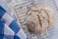 Rustic White Bread cooling on baking rack Royalty Free Stock Photo