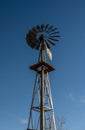 Rustic Windmill Against Blue Sky in Big Bend