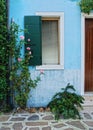 Rustic window with entrance, Burano island, Venice