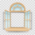 Rustic window on transparent background