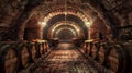 The rustic wine cellar.AI generated image Royalty Free Stock Photo