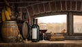 Rustic wine cellar in the countryside Royalty Free Stock Photo