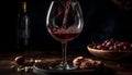 Rustic winery celebrates luxury with fresh cabernet sauvignon grape wine generated by AI