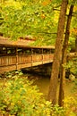 A Rustic Wood Covered Bridge During Autumn Royalty Free Stock Photo