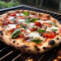 A rustic wood-fired pizza straight out of the oven