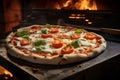 A rustic wood-fired pizza. Ai Generated.NO.02