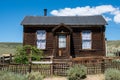 Abandoned, rustic wood-sided home in the ghost town of Bodie in California