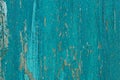 Rustic wood texture or background with scratched turquoise paint Royalty Free Stock Photo