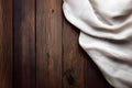 Rustic Wooden Background with Draped White Fabric Royalty Free Stock Photo