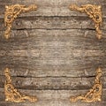 Rustic wooden background with golden corner Royalty Free Stock Photo