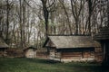 Rustic, wooden barn at countryside farm, old scandinatian stable Royalty Free Stock Photo